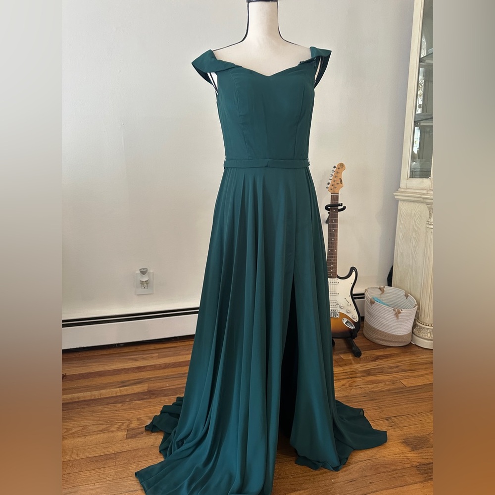 Cindy Collection USA Strapless Emerald Gown
